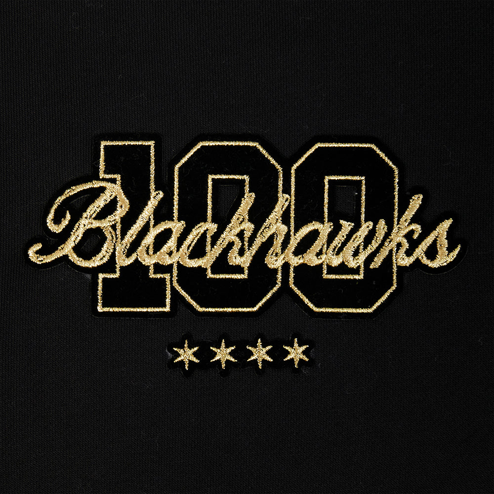 Pro Standard Chicago Blackhawks Centennial Black & Gold Hoodie