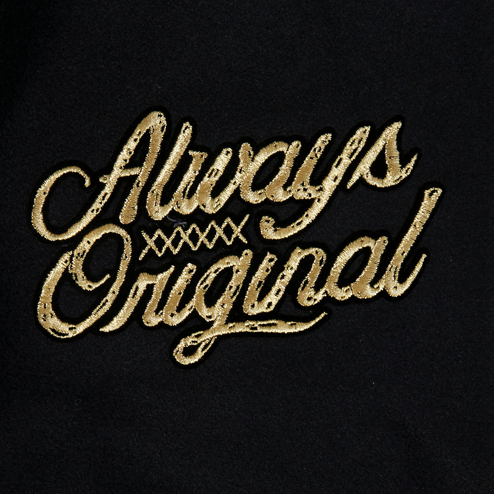 Pro Standard Chicago Blackhawks Centennial Black & Gold Wool Varsity Jacket