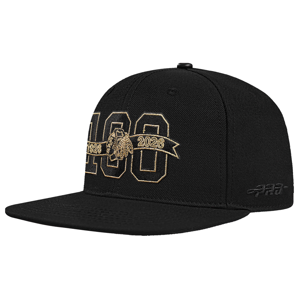 Pro Standard Chicago Blackhawks Centennial Black & Gold Wool Snapback