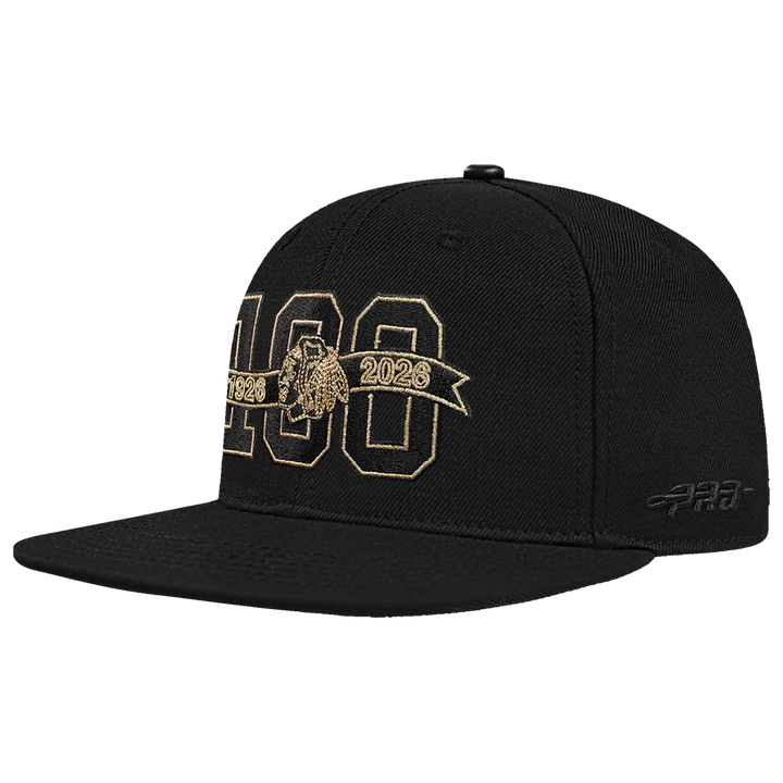 Pro Standard Chicago Blackhawks Centennial Black & Gold Wool Snapback