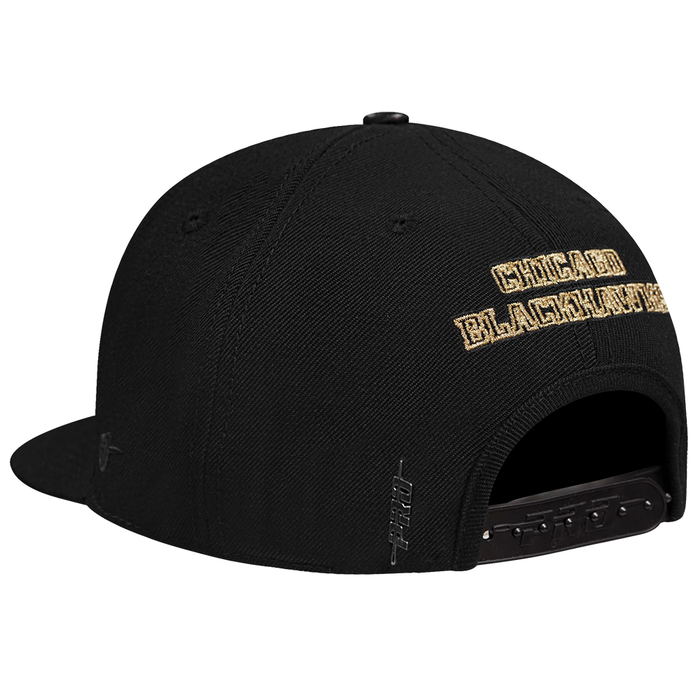 Pro Standard Chicago Blackhawks Centennial Black & Gold Wool Snapback