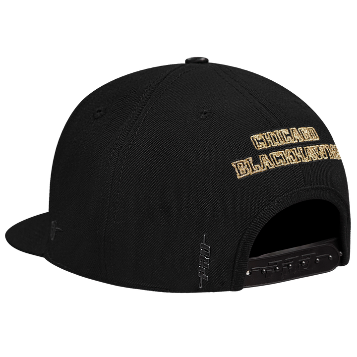 Pro Standard Chicago Blackhawks Centennial Black & Gold Wool Snapback