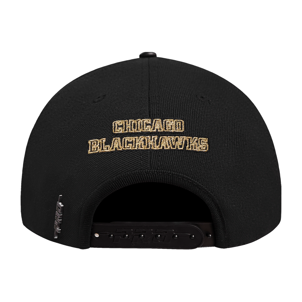 Pro Standard Chicago Blackhawks Centennial Black & Gold Wool Snapback