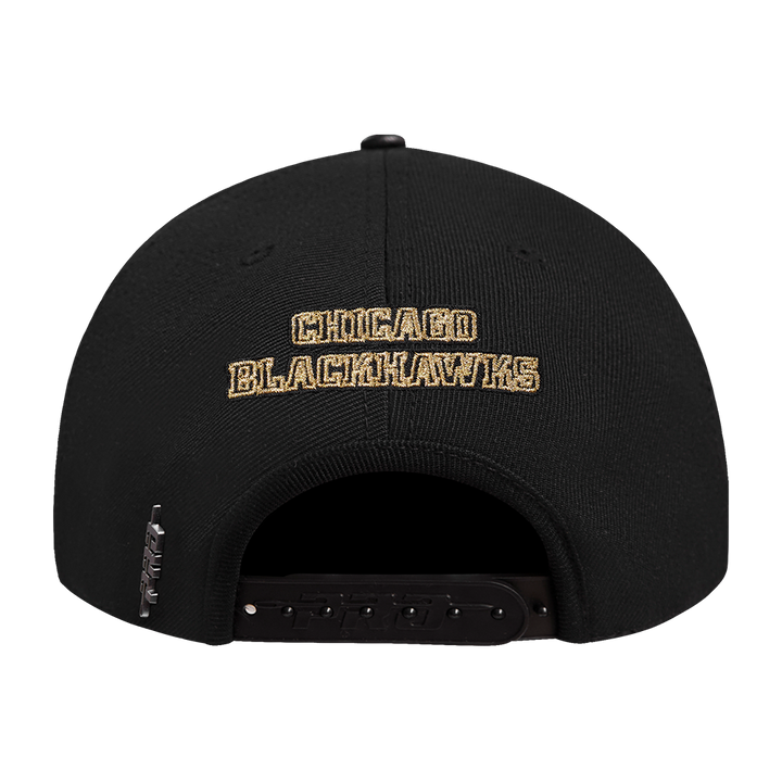 Pro Standard Chicago Blackhawks Centennial Black & Gold Wool Snapback