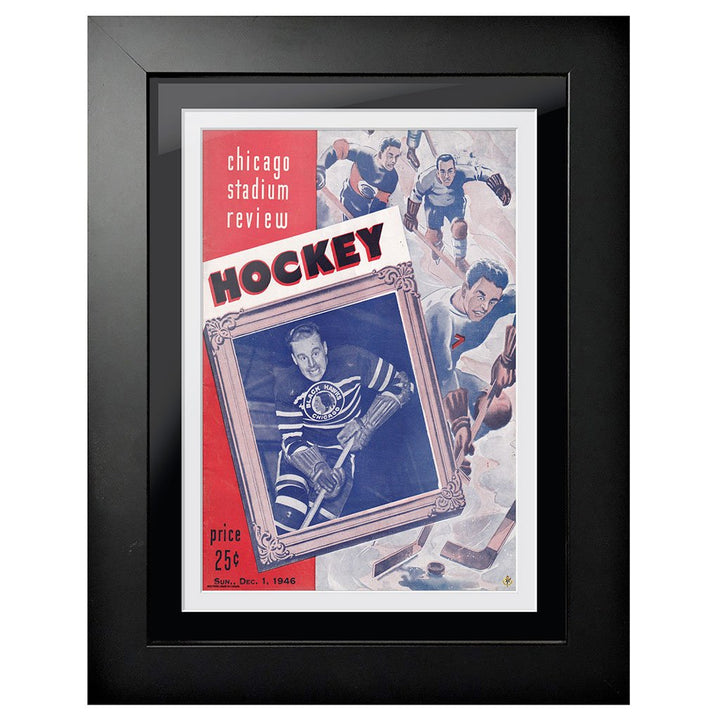 Chicago Blackhawks Framed Program Cover Chicago Stadium Review 1946
