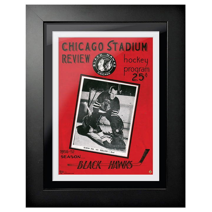 Chicago Blackhawks Framed Program Cover Chicago Stadium Review 1956