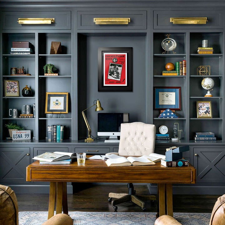 Chicago Blackhawks Framed Program Cover Chicago Stadium Review 1956