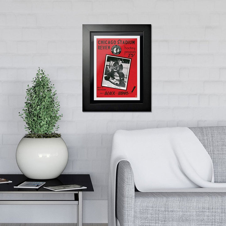 Chicago Blackhawks Framed Program Cover Chicago Stadium Review 1956