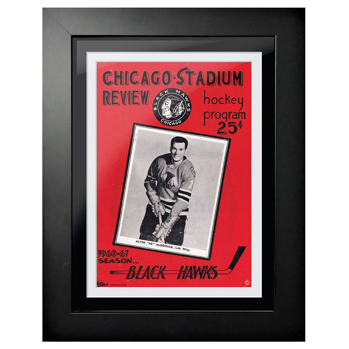 Chicago Blackhawks Framed Program Cover Chicago Stadium Review 1960