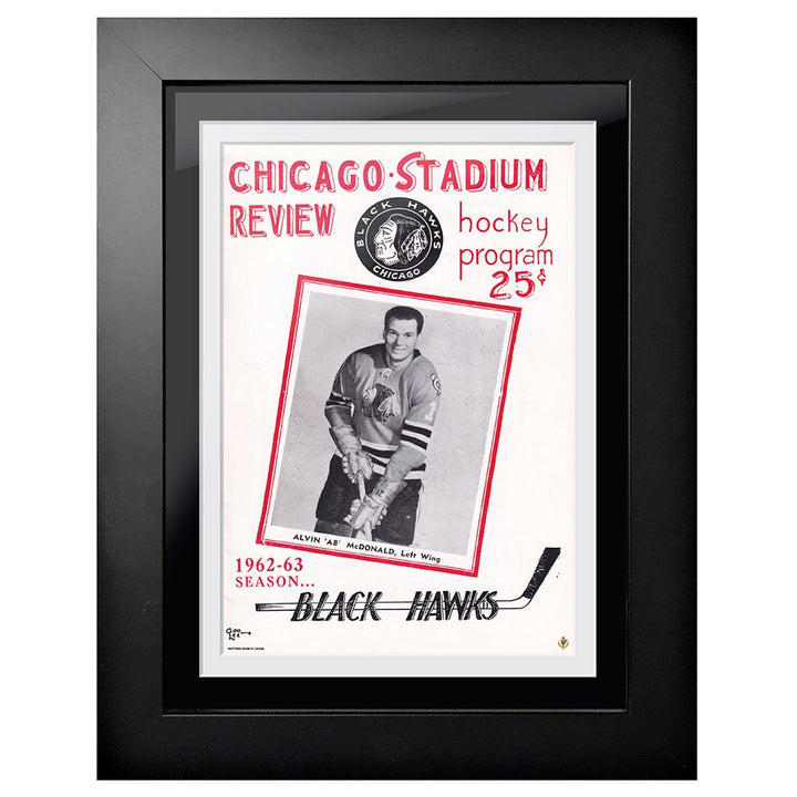 Chicago Blackhawks Framed Program Cover Chicago Stadium Review 1962 Edition 1