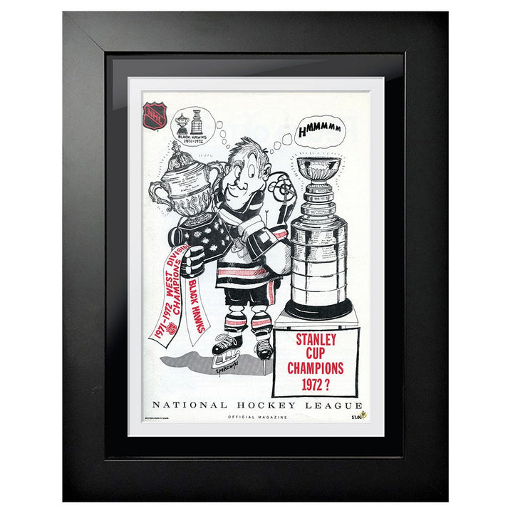 Chicago Blackhawks Framed Program Cover Stanley Cup Champs