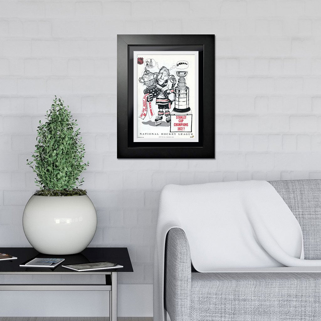 Chicago Blackhawks Framed Program Cover Stanley Cup Champs