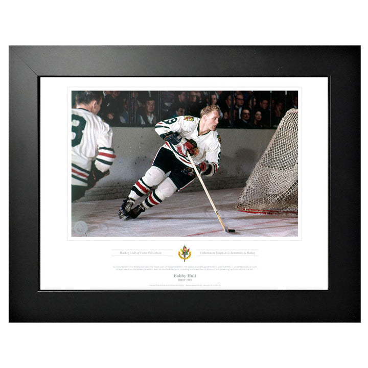 Chicago Blackhawks Framed Print 1983 Bobby Hull Black & White Classic