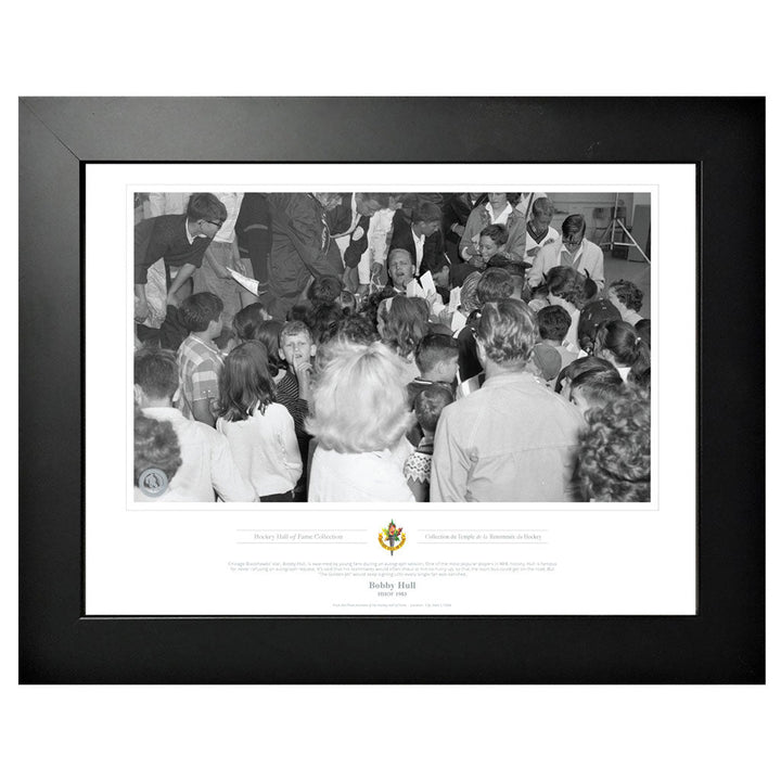 Chicago Blackhawks Framed Print 1983 Bobby Hull Swarm Black & White Classic