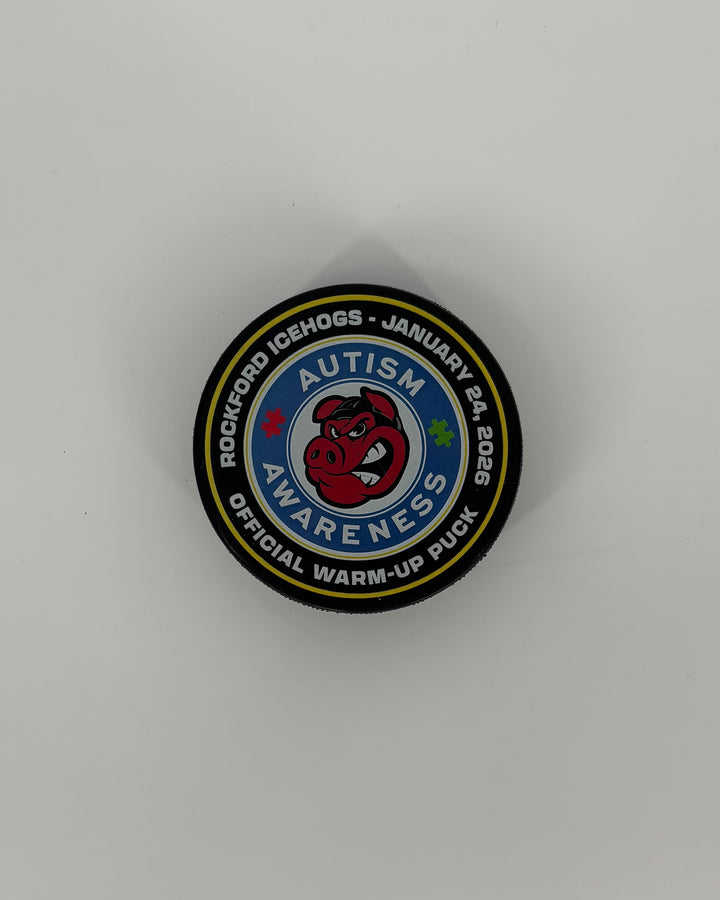 Rockford IceHogs Autism Awareness Official Warm Up Puck
