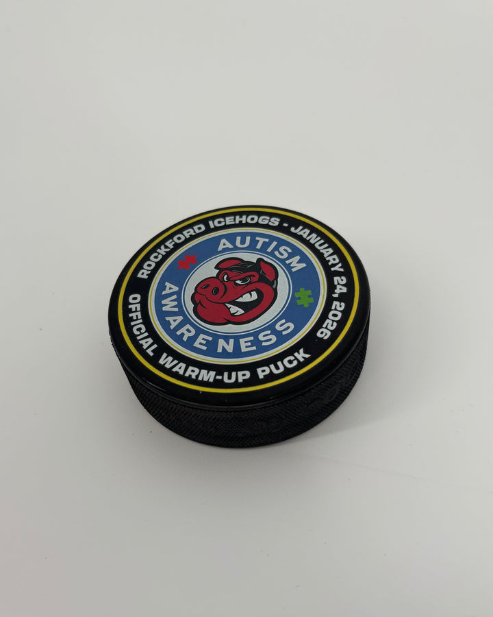 Rockford IceHogs Autism Awareness Official Warm Up Puck