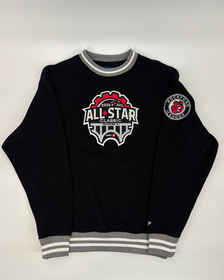 Rockford IceHogs Black Varsity Rib All Star Crewneck