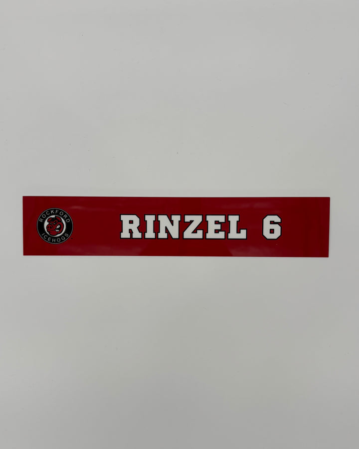 Rockford IceHogs Sam Rinzel Locker Nameplate