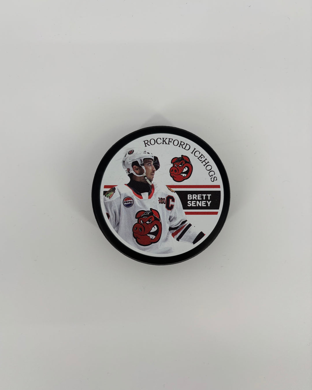 Rockford IceHogs Brett Seney Photo Puck