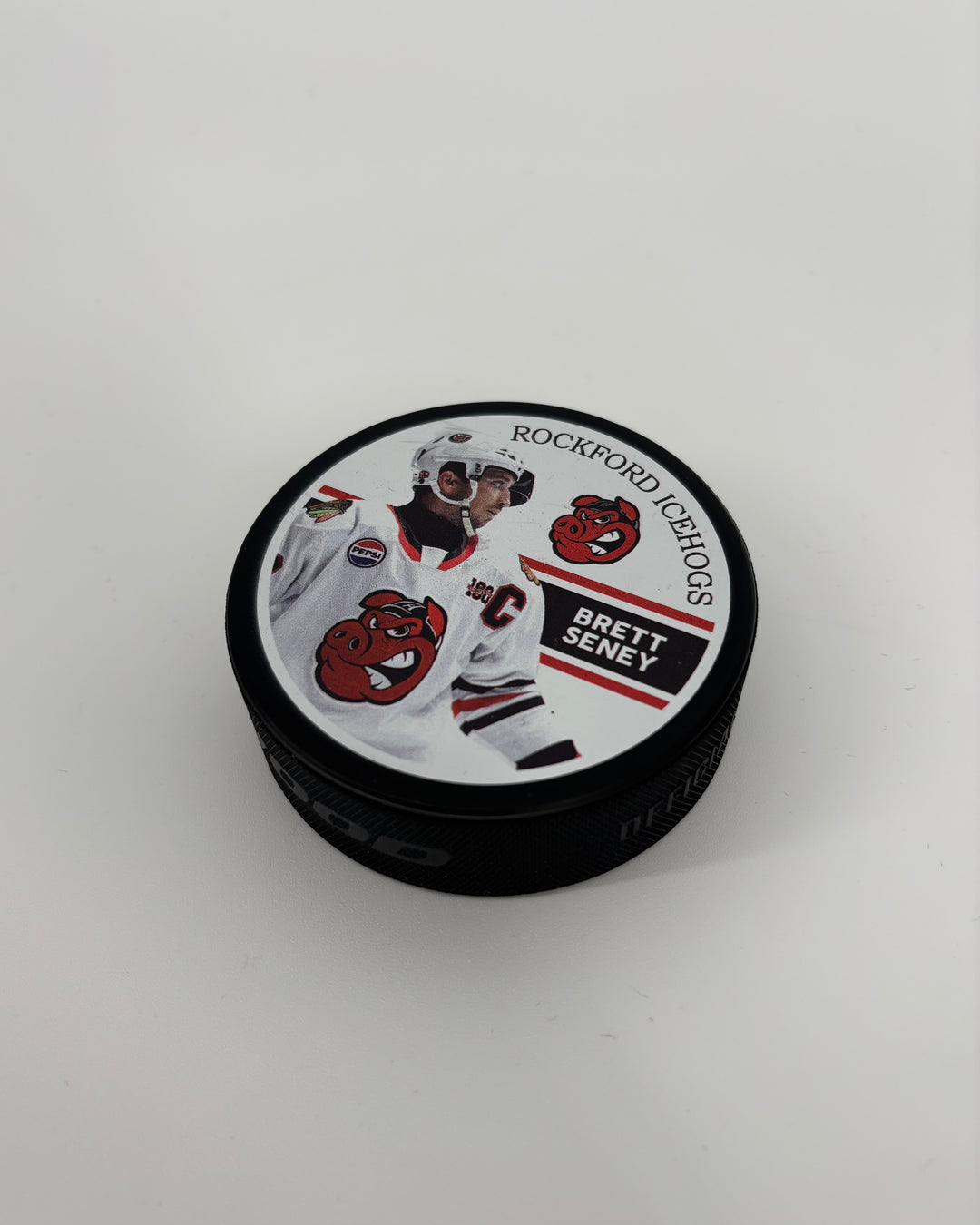 Rockford IceHogs Brett Seney Photo Puck