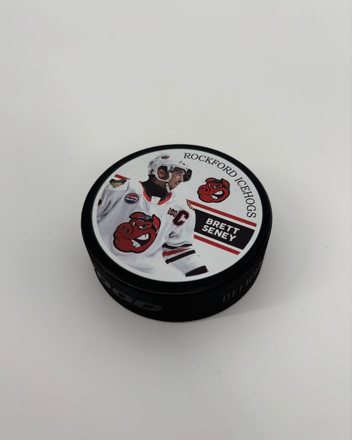 Rockford IceHogs Brett Seney Photo Puck