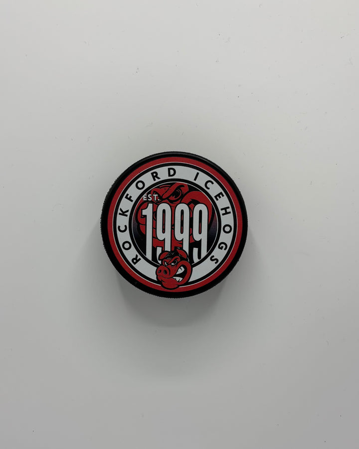 Rockford IceHogs Bold Date Puck