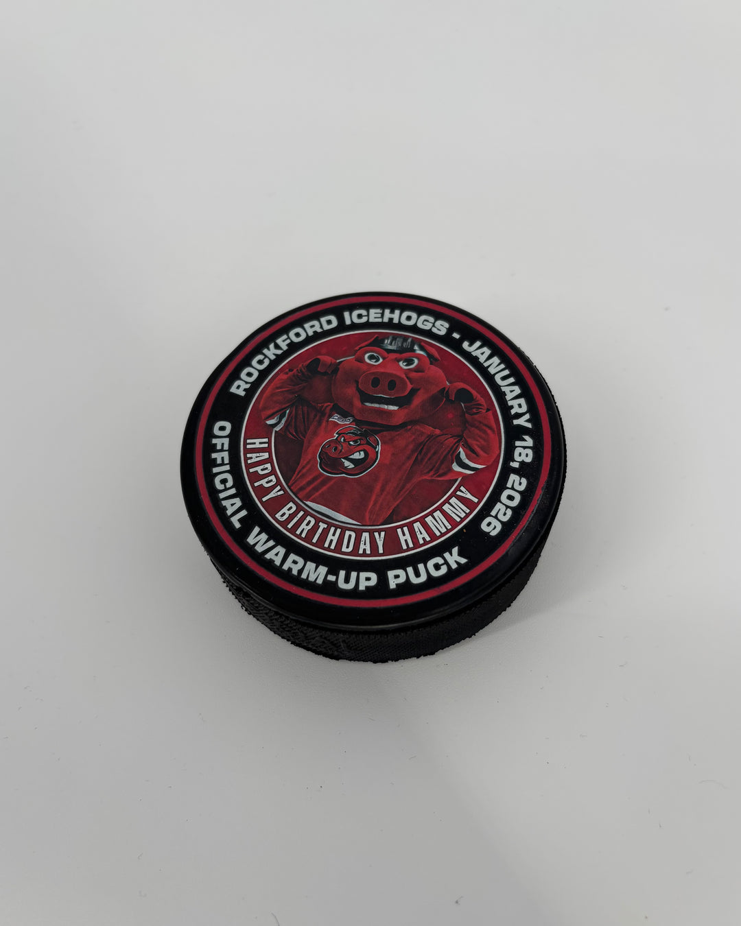 Rockford IceHogs Hammy Birthday Official Warm Up Puck