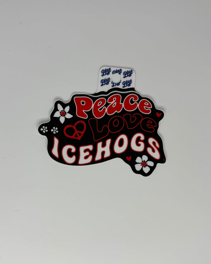 Rockford IceHogs Peace Love Sticker