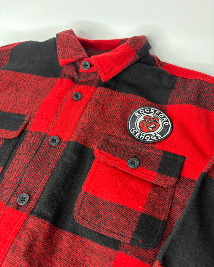 Rockford IceHogs Red/Black Techstyles Flannel with Patch