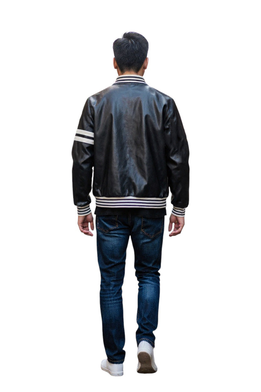 Wild Collective Chicago Blackhawks 1933-34 Champs Faux Leather Bomber