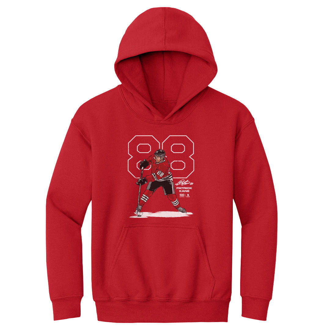 Chicago Blackhawks Patrick Kane Outline WHT Kids Hoodie