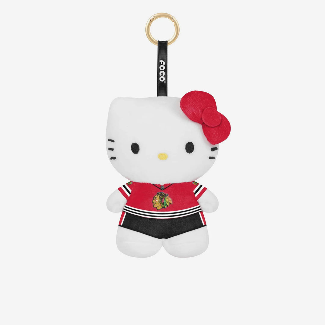 Chicago Blackhawks Plush Hello Kitty 6" Bag Charm Keychain - Red