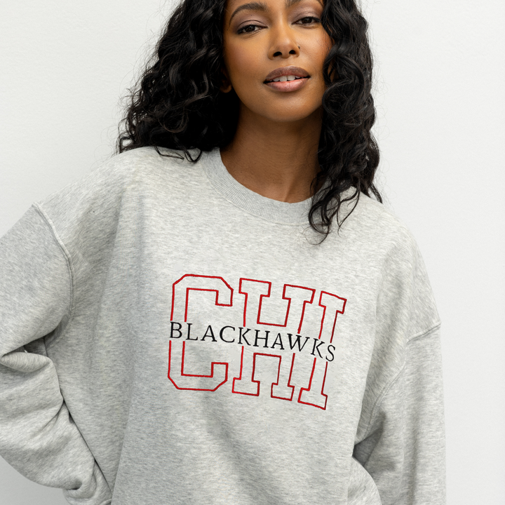 Line Change Chicago Blackhawks Embroidered Crew