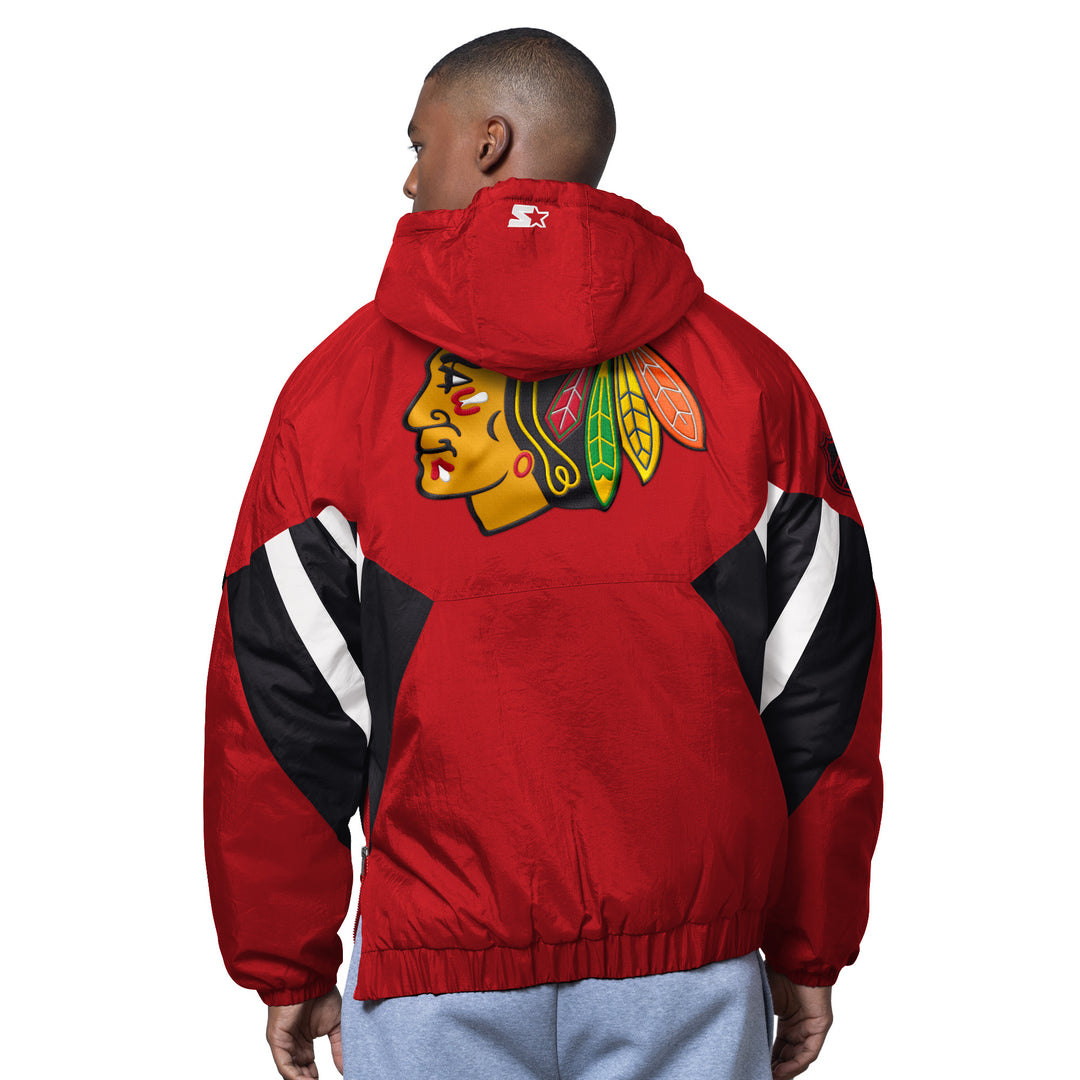 Starter Chicago Blackhawks Line Up Half Zip Pullover
