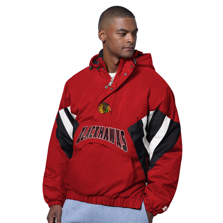 Starter Chicago Blackhawks Line Up Half Zip Pullover