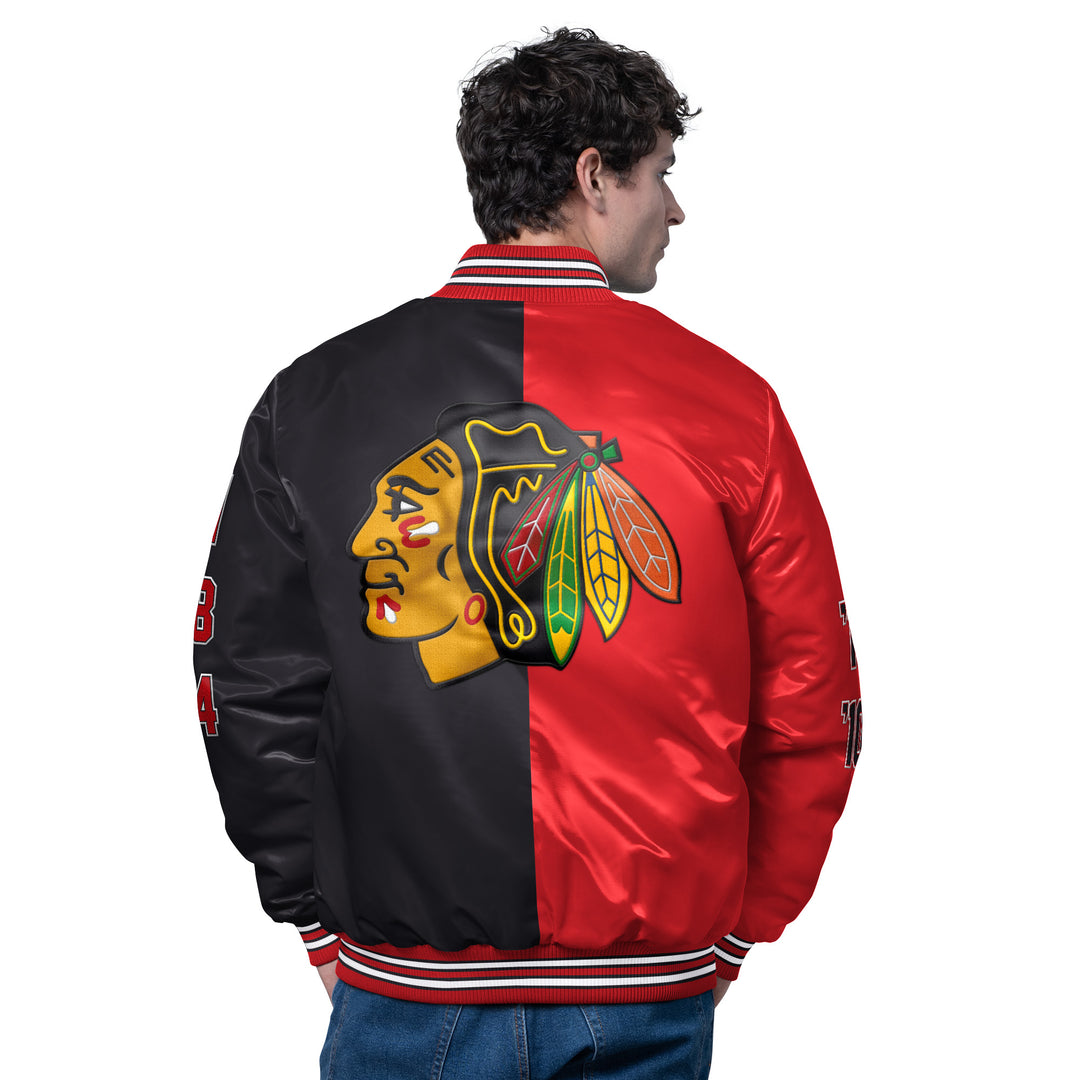 Starter Chicago Blackhawks Coin Toss 6X Stanley Cup Champs Varsity Jacket