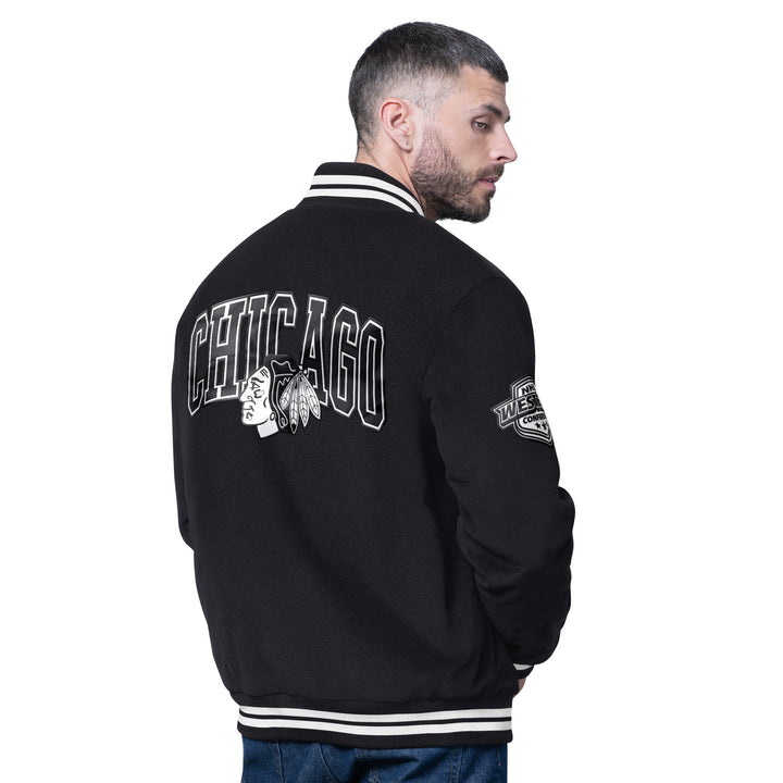 Starter Chicago Blackhawks Blackout Varsity Jacket