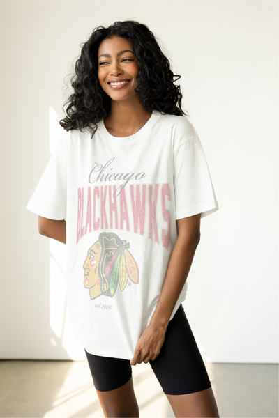 Line Change Ladies Chicago Blackhawks Game Day Oversized Tee