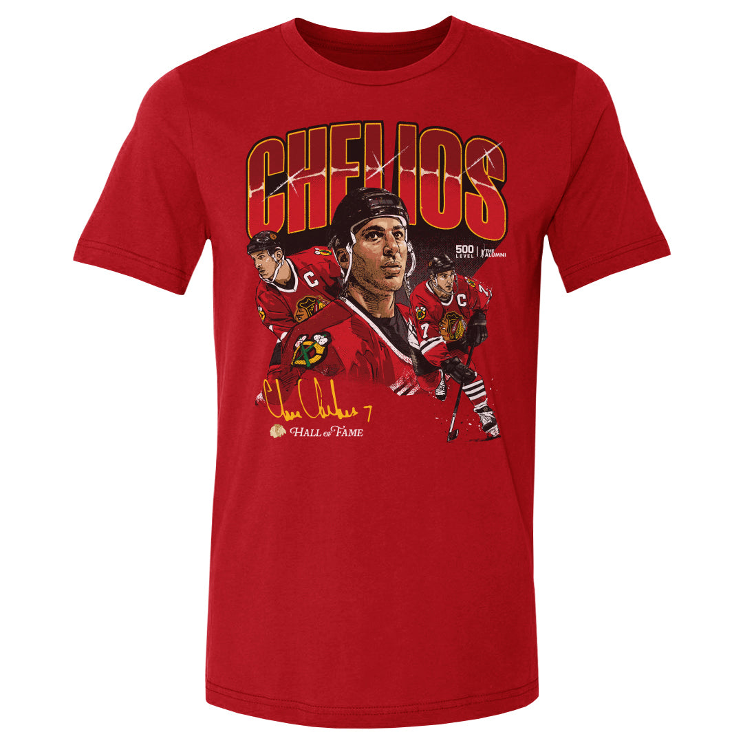 Chris Chelios Chicago Blackhawks Collage WHT