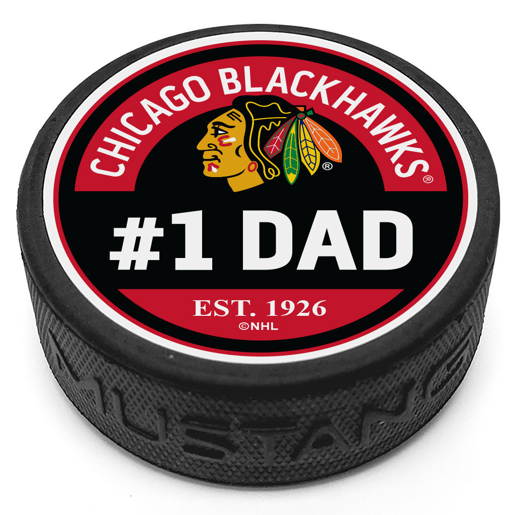 Chicago Blackhawks #1 Dad Textured Puck