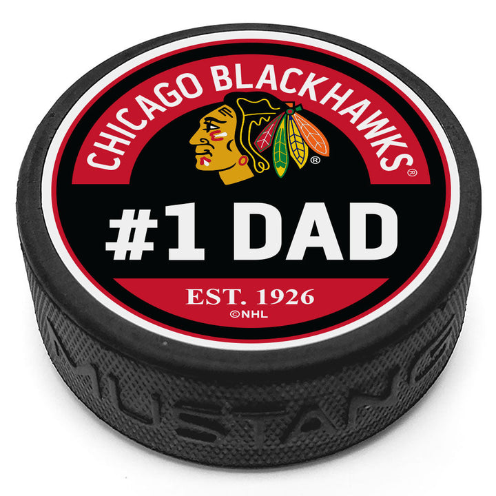 Chicago Blackhawks #1 Dad Textured Puck