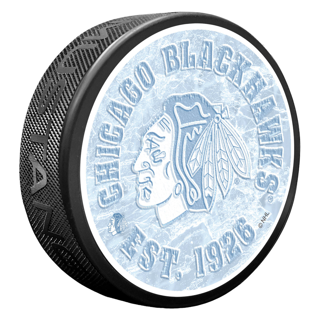 CHICAGO BLACKHAWKS FROZEN PUCK