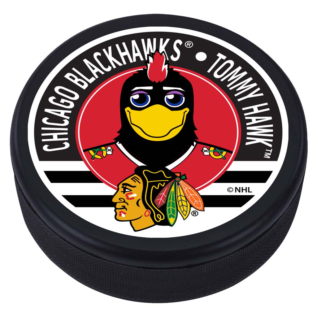 Chicago Blackhawks Tommy Mascot Textured Puck