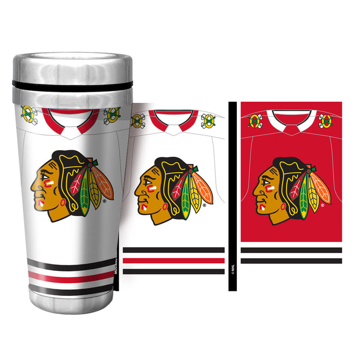 Chicago Blackhawks Travel Mug 16 oz. Jersey Full Wrap