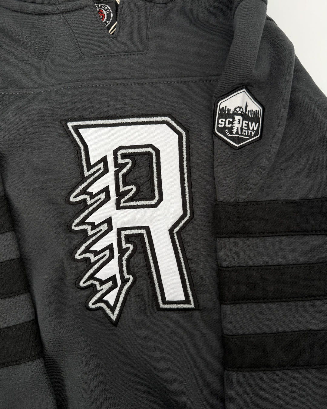 Rockford IceHogs Grey "R" Jersey Hood
