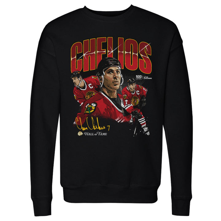 Chris Chelios Chicago Blackhawks Collage WHT