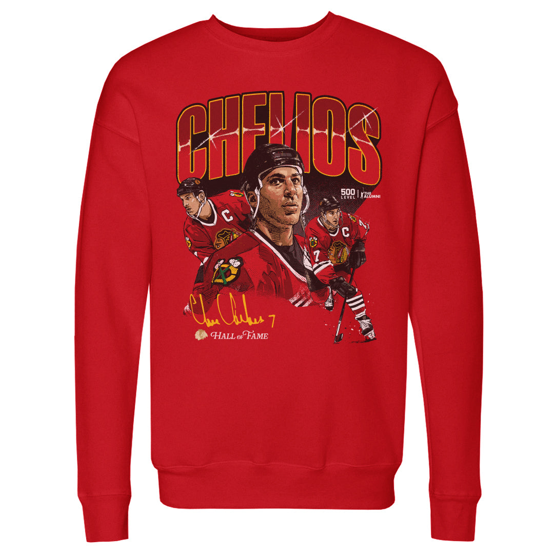 Chris Chelios Chicago Blackhawks Collage WHT