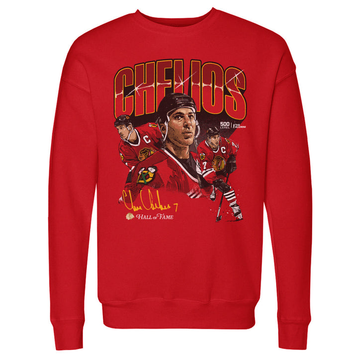 Chris Chelios Chicago Blackhawks Collage WHT