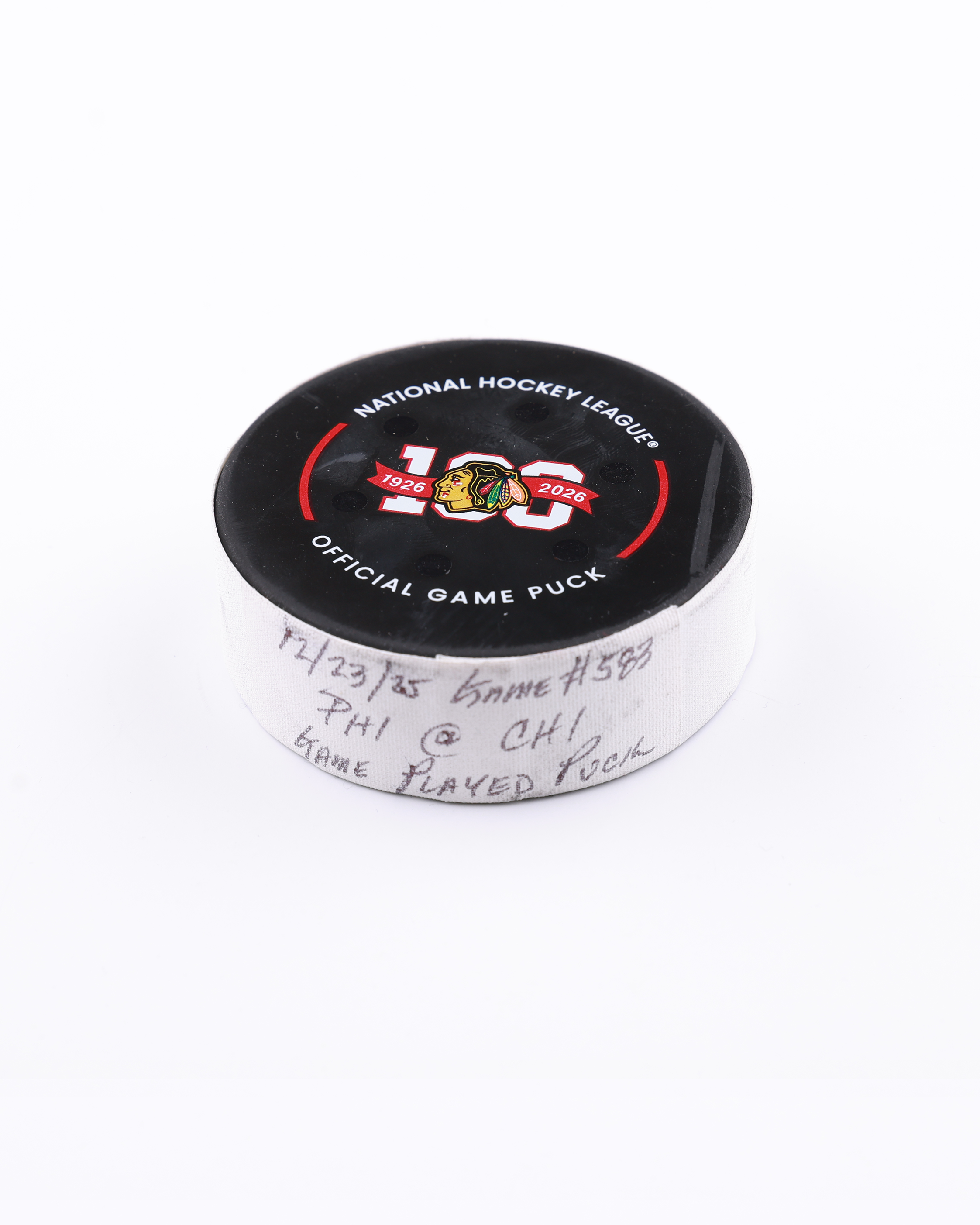 Game-Used Puck 12/23/25 23816 – CBH Shop