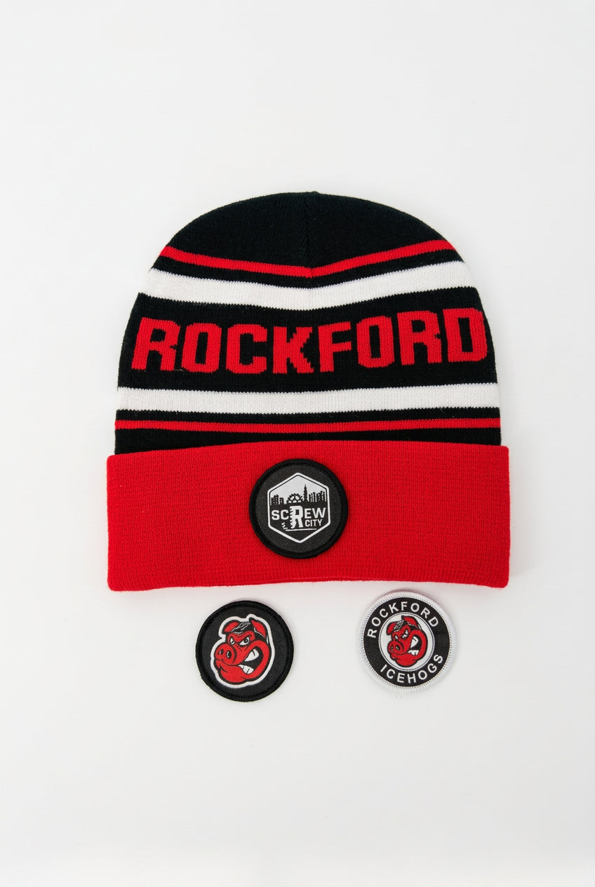 Rockford IceHogs Changing Velcro Knit Hat